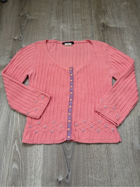 Betsey Johnson Sweaters - Vintage Betsey Johnson Pink Beaded Cardigan